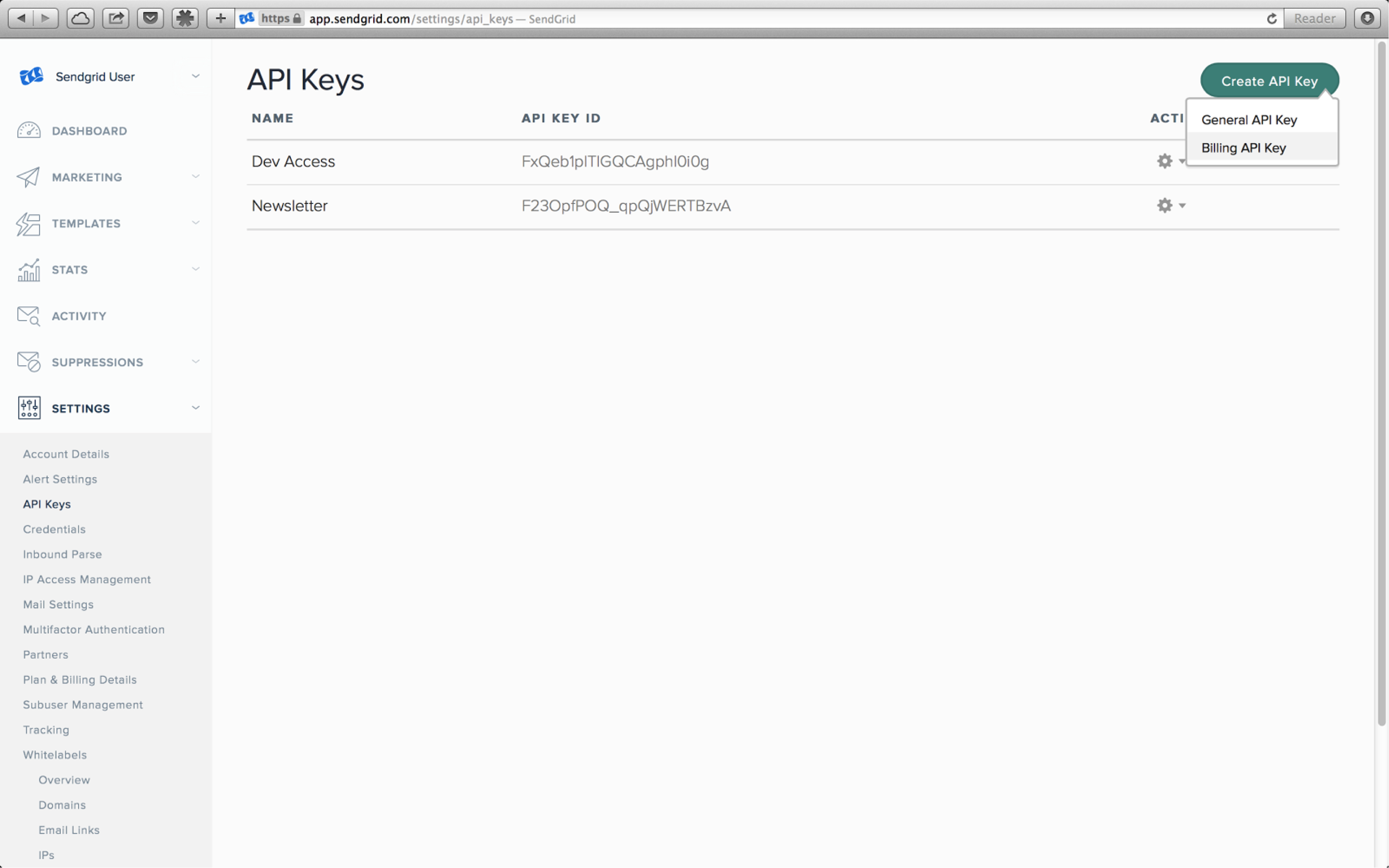 API Keys example 2