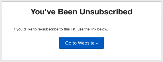 You've Been Unsubscribed