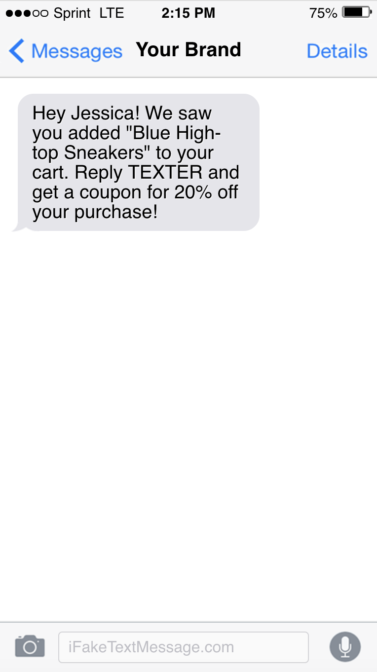 SMS promotion on iPhone