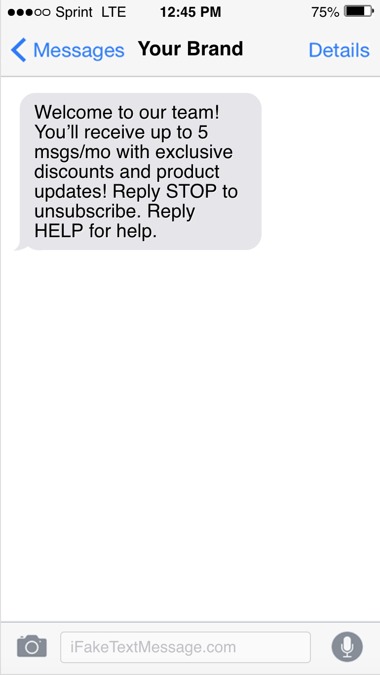 SMS promotion on iPhone