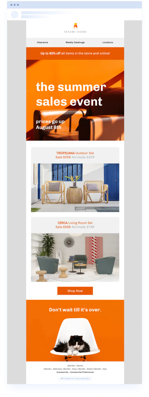 Sales Event Email Template SendGrid