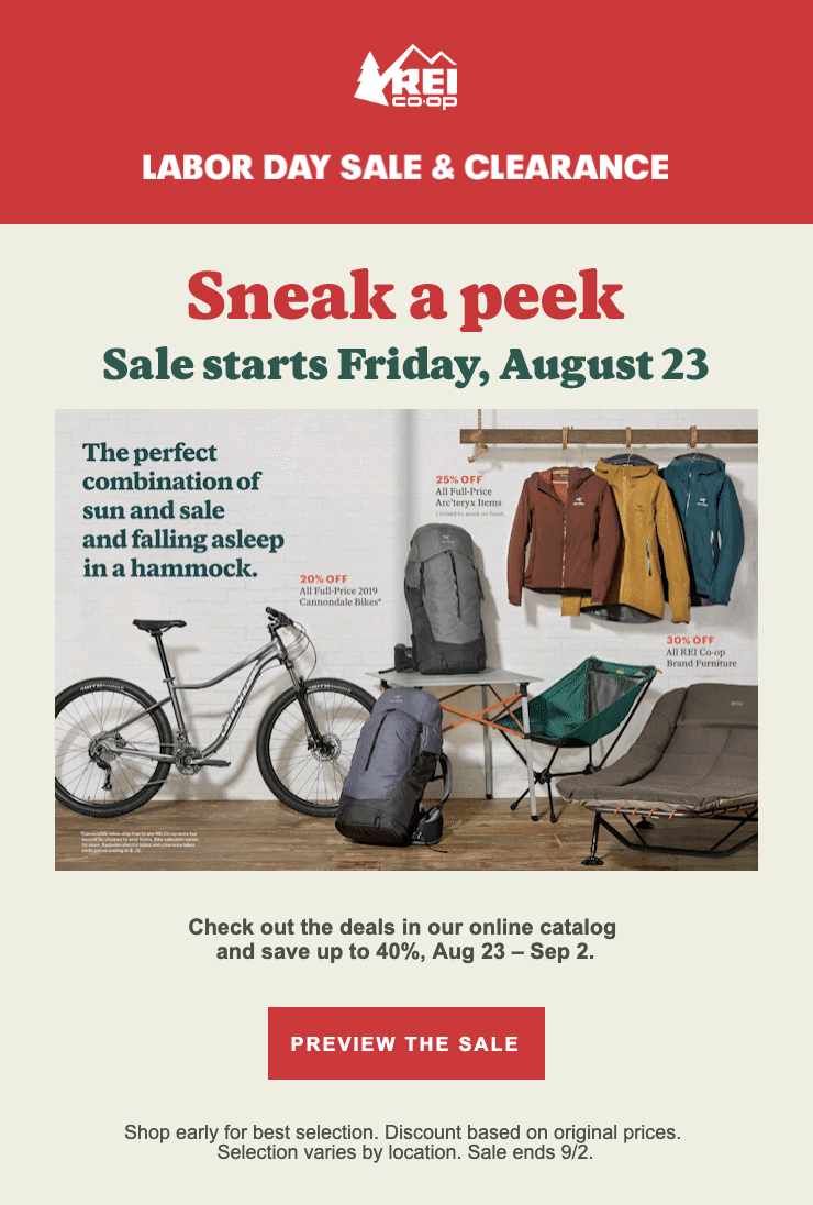 Labor day backpack outlet sale