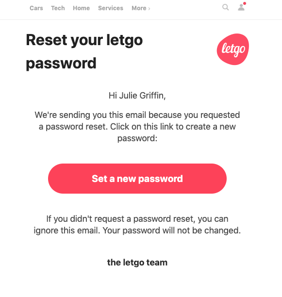 Reset Account Password Using Email Does Not Work (There is no