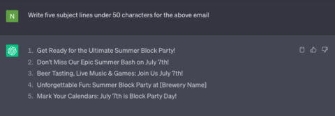 ChatGPT-generated email subject lines