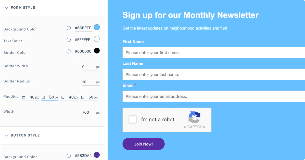 Signup Forms