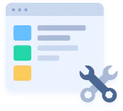 Illustration of a website and tools